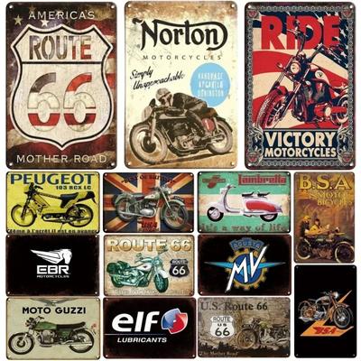 Vintage Motorfiets Guzzi Metalen Bord Retro Plaat Decoratieve Plaque Wanddecoratie Garage Mancave Motor Tinnen Schilderij Wanddecoratie