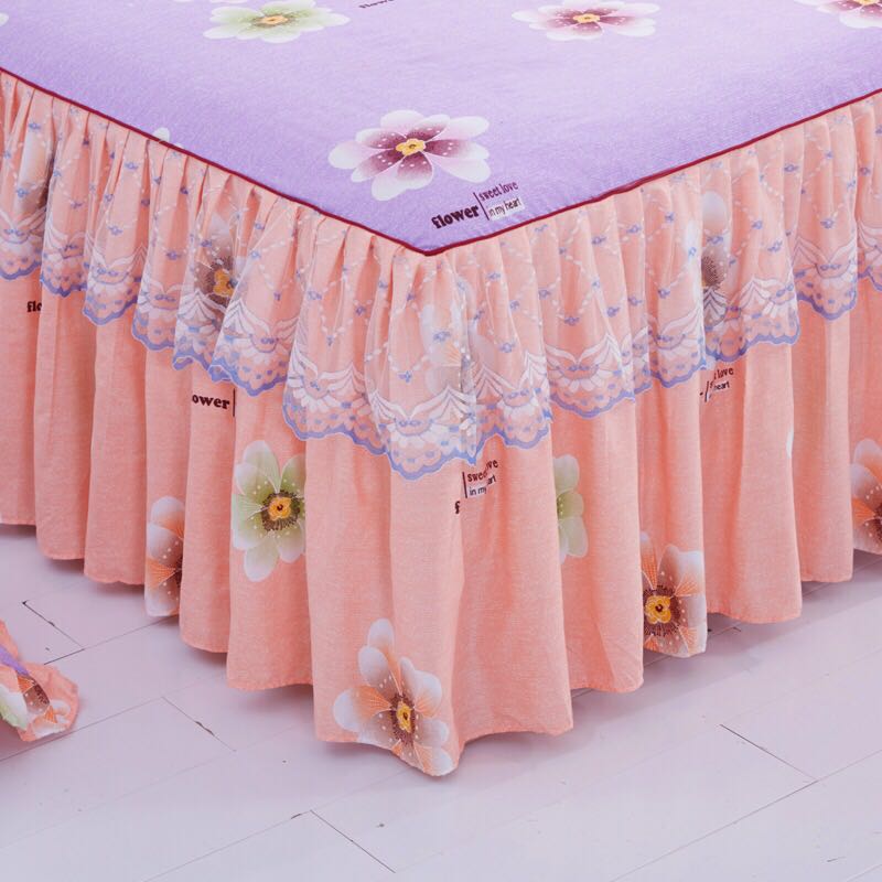 Fashion Lace Bedspread Soft Sanding Bed Skirt Queen Twin King Size Fitted Sheet Double Layer Ruffle