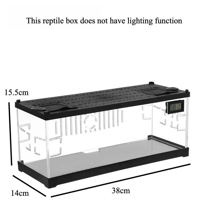 

Acrylic Reptile Box Small Lighting Heating Escape-proof Hermit Crab Hamster Cage Breeding Tank Climbing Pet Breeding Boxes