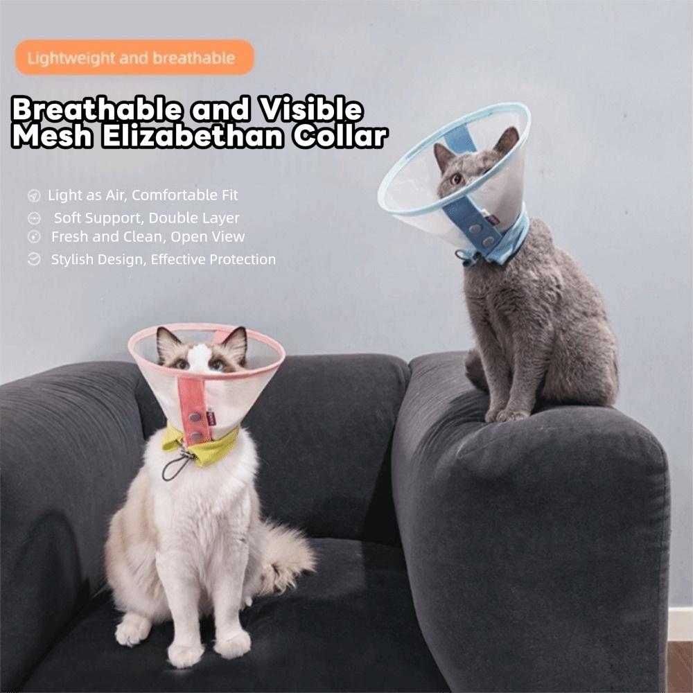 Breathable Pet Neck Cone Anti-Bite Cat Neck Protective Circle Dog Protective Head Cover  Pet Care