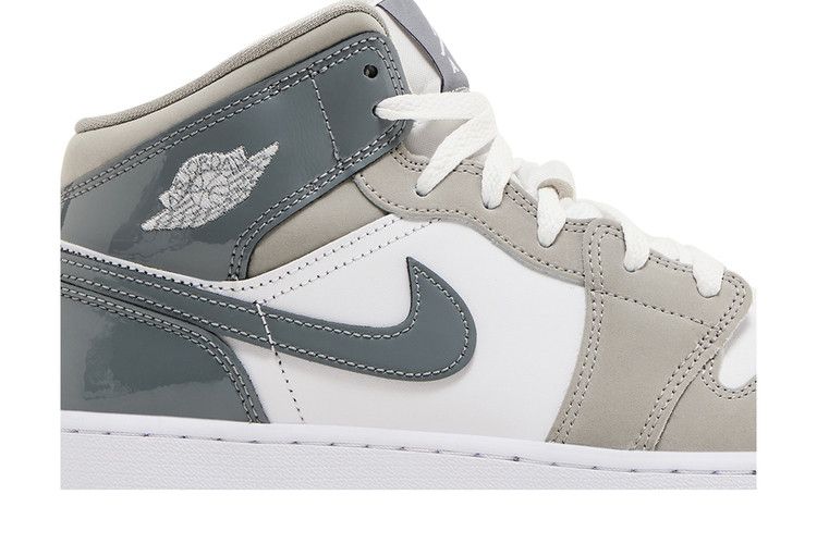 Jordan 1 Mid White Medium Cool Grey (GS)