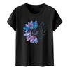 Women's Casual Floral Print Short Sleeved T-shirt With Round Neck  Top