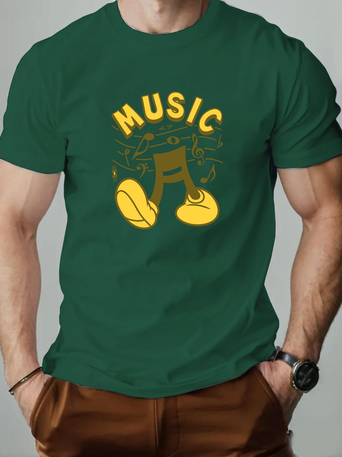 

Mens Cotton TShirt Music Summer Round Neck Short Sleeve Graphic Breathable Fashion Casual TShirt 3XL