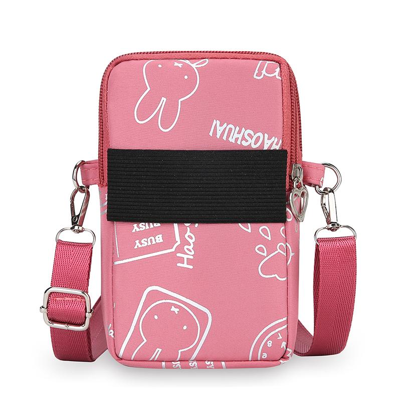 Borsa portatile multifunzionale per telefono, borsa a tracolla in tessuto Oxford, borsa da braccio con cerniera a forma di cuore, borsa a tracolla