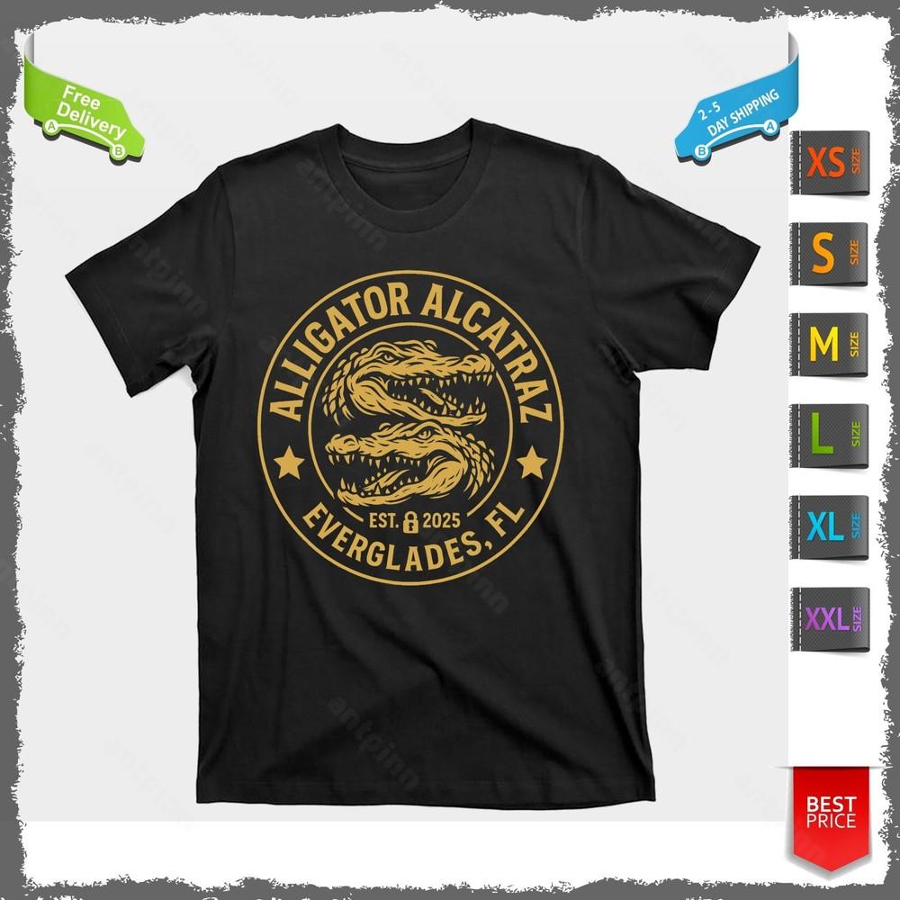 Alligator Alcatraz Everglades Florida Est 2025 T-Shirt Unisex Unisex T-Shirt XXXXL