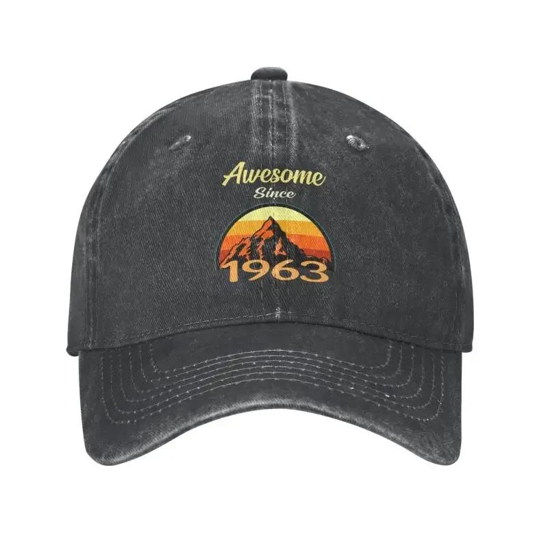 Klassische Baumwolle Vintage Berg 1963 Baseballkappe für Damen Herren Verstellbar 60. Geburtstag Geschenk Dad Hat Outdoor