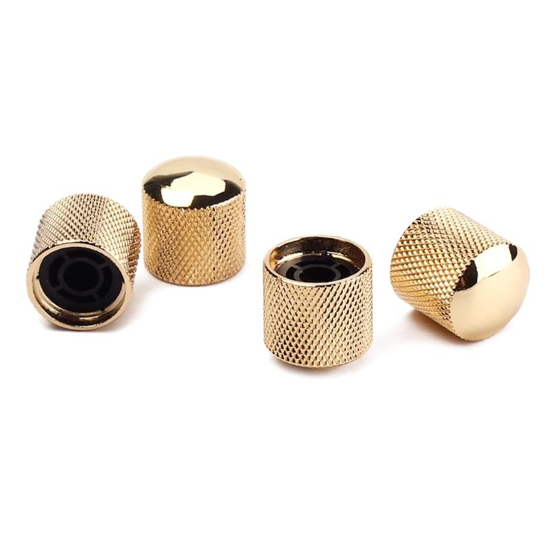 4Pcs Guitar Knobs Tops Hat Knobs Guitar Speed Control Knobs Metal Volume Tone Control Knobs Fits 6mm/0.24" Rotary Shaft