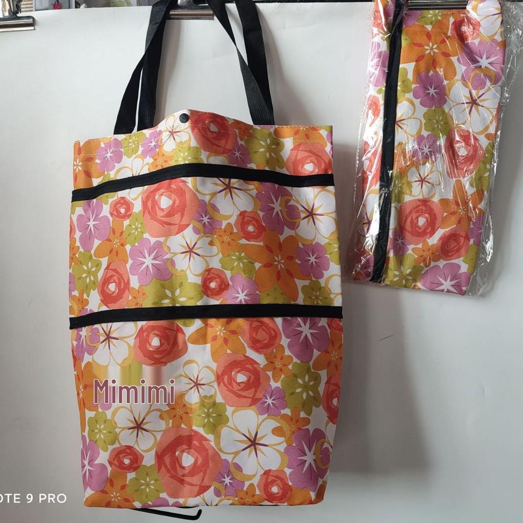 Faltbarer Polyester-Einkaufswagen mit Rädern - Tragbare Trolley-Tasche