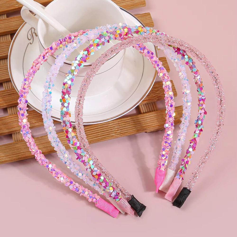 Fashion Colorful Sequins Glitter Headbands Cute Sweet Sequin Headband Rhinestones Exquisite Glitter Hair Band Valentine's Day