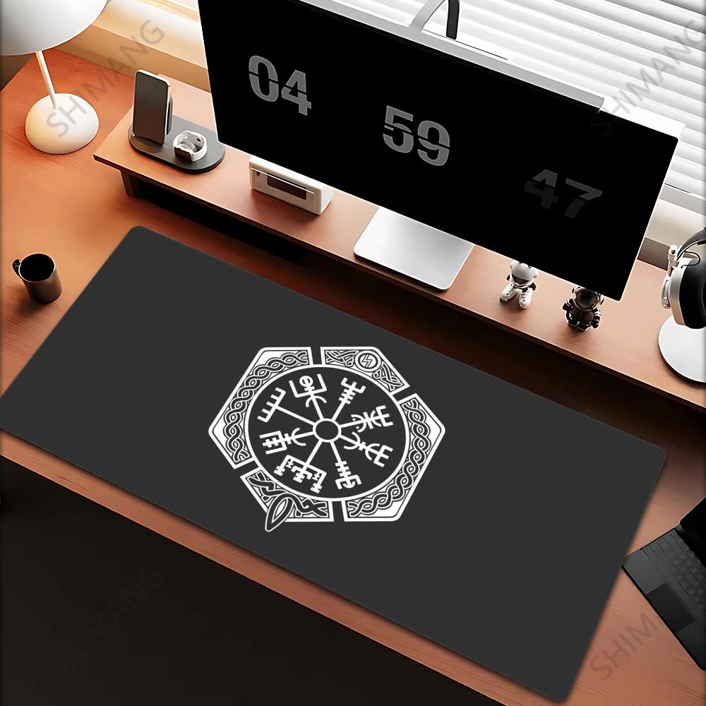 Viking Vegvisir Logo Mauspade INS Trend Groß Verdickt Mauspade Übergröße Gaming Tastatur Notebook Tischmatte für PC Computer
