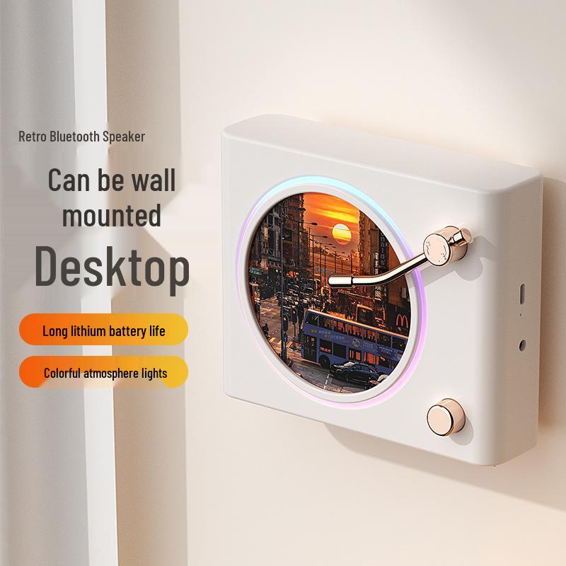 Retro Portable Bluetooth Desktop Speaker - Compact Outdoor Audio Gift