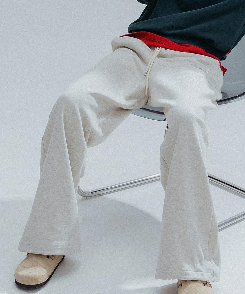 ANNEHEARTS Wide String 2Ways Sweatpants_Oatmeal