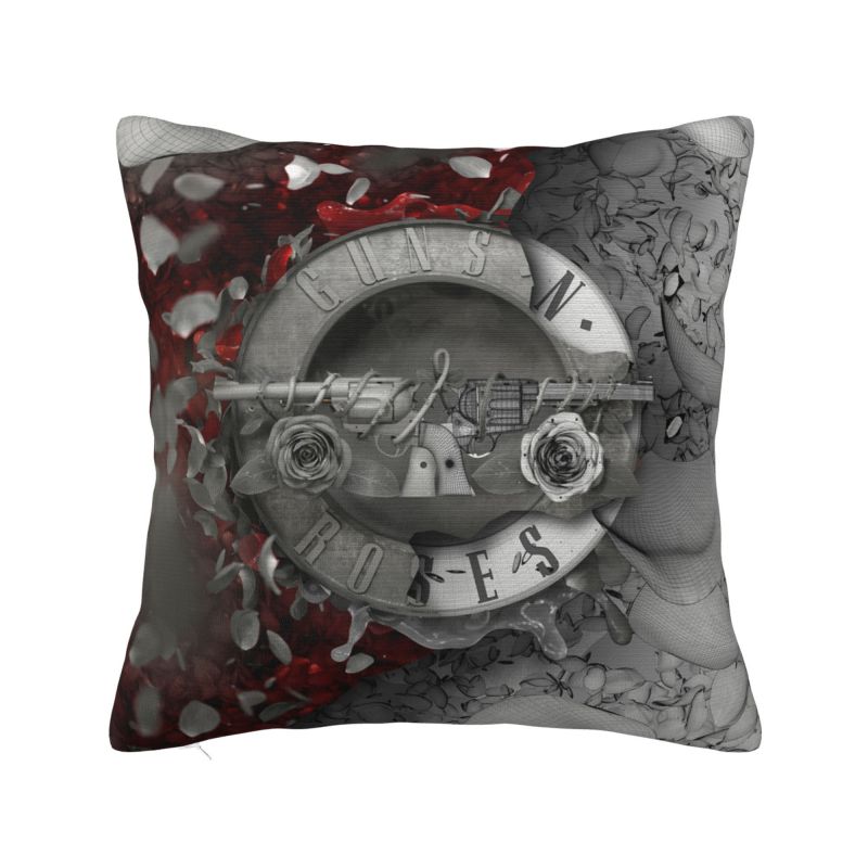 Guns N Roses Bullet Logo Luxury Throw Pillow Cover Decoration Heavy Metal Car Cushion