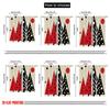 2pcs,2D plane printing Popular Curtains Buffalo Plaid Christmas Trees Snowflakes (1) Versatile Polyester (without rod) Festive