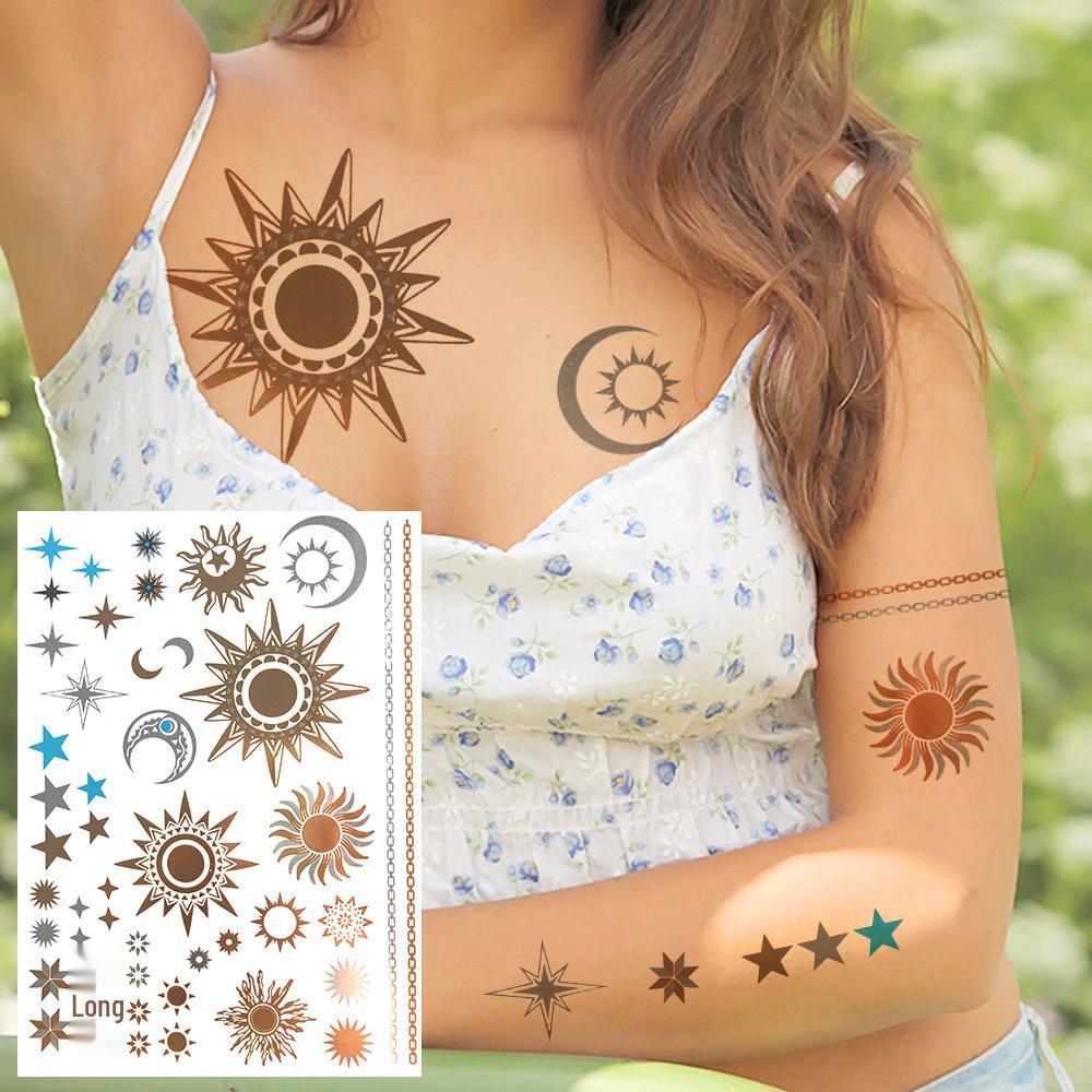 Nuevas Pegatinas Temporales de Tatuaje con Estampado en Caliente de Henna Transfronterizas para Mano, Pie y Brazo