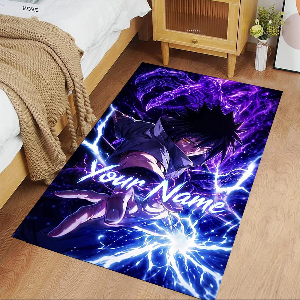 Naruto Character Customizable Name Floor Mat Perfect for Balcony Dormitory Outdoor Playrooms Antislip Carpet Office Home Decor