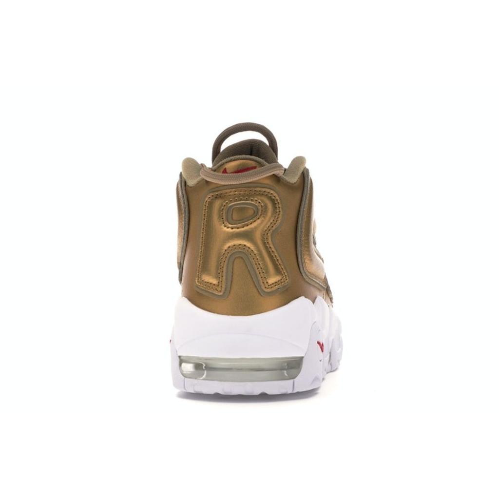 Supreme x Nike Air More Uptempo Metallic Gold Unisex Sneakers White 902290-700
