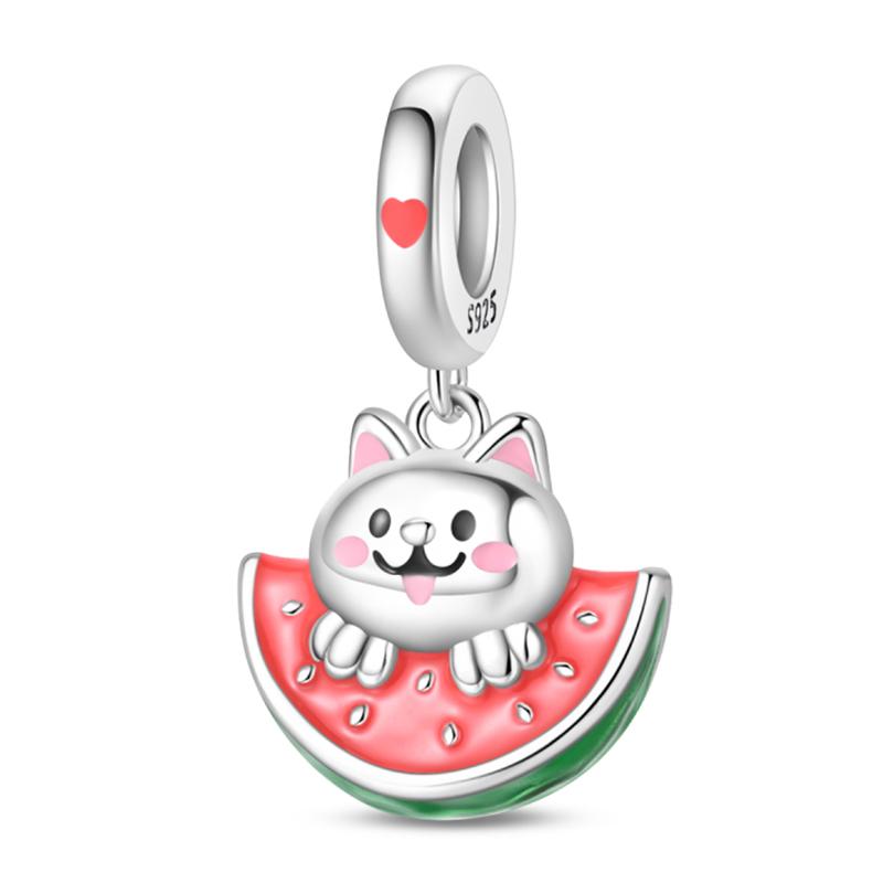 100% Copper Wedding Dress Flower Strawberry Snow Pear Watermelon Sweet 3Mm Charms Beads Pendants Diy Fine Jewelry