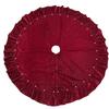 Velvet Christmas Tree Skirt with and Lace Trim, 90 Cm, Holiday Home Decor