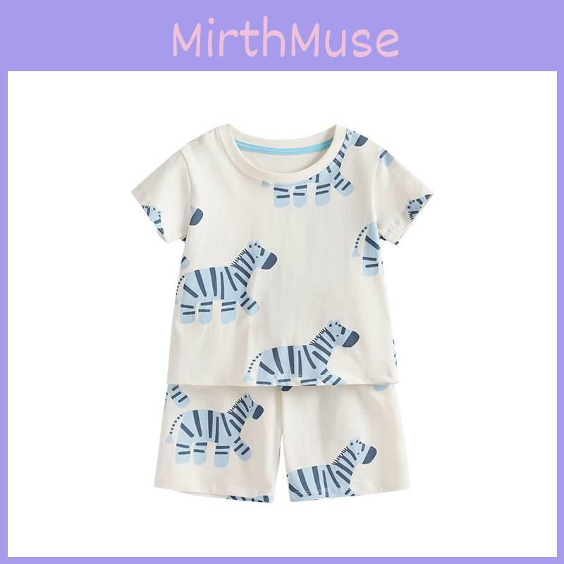 Kinder Kurzarm Pyjama Set Baumwolle Tier Cartoon Für Jungen Alter 3 Bis 8