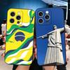 Brazil Brazilian Flag Soft Phone Case for iPhone 16 16E 17 Air 15 Pro Max 14 Plus 13 Mini 11 12 7 Black Cover Back Shell