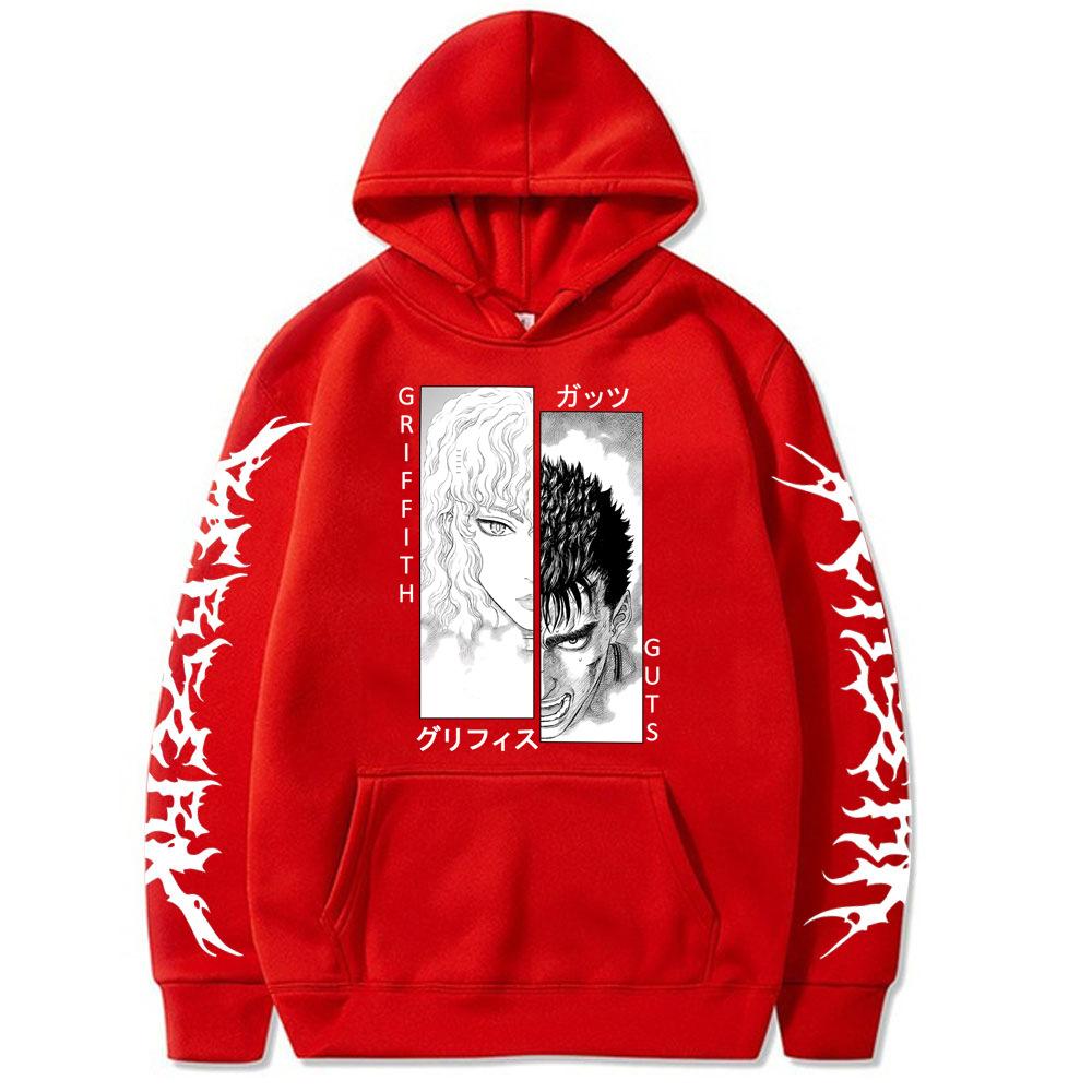 Japanese Anime Griffith&Guts Printed Men Hoodie Brand Hoody Y2K Clothes Vintage Fashion New Casual Unisex Long Sleeve Pullovers