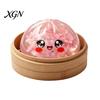 Soft Stress Balls Halloween Relief Dumpling Toy with Steamer, Glitter Ball Fidget Toys Toy, Anxiety Relieving Steamed Bun Squeeze for Holiday