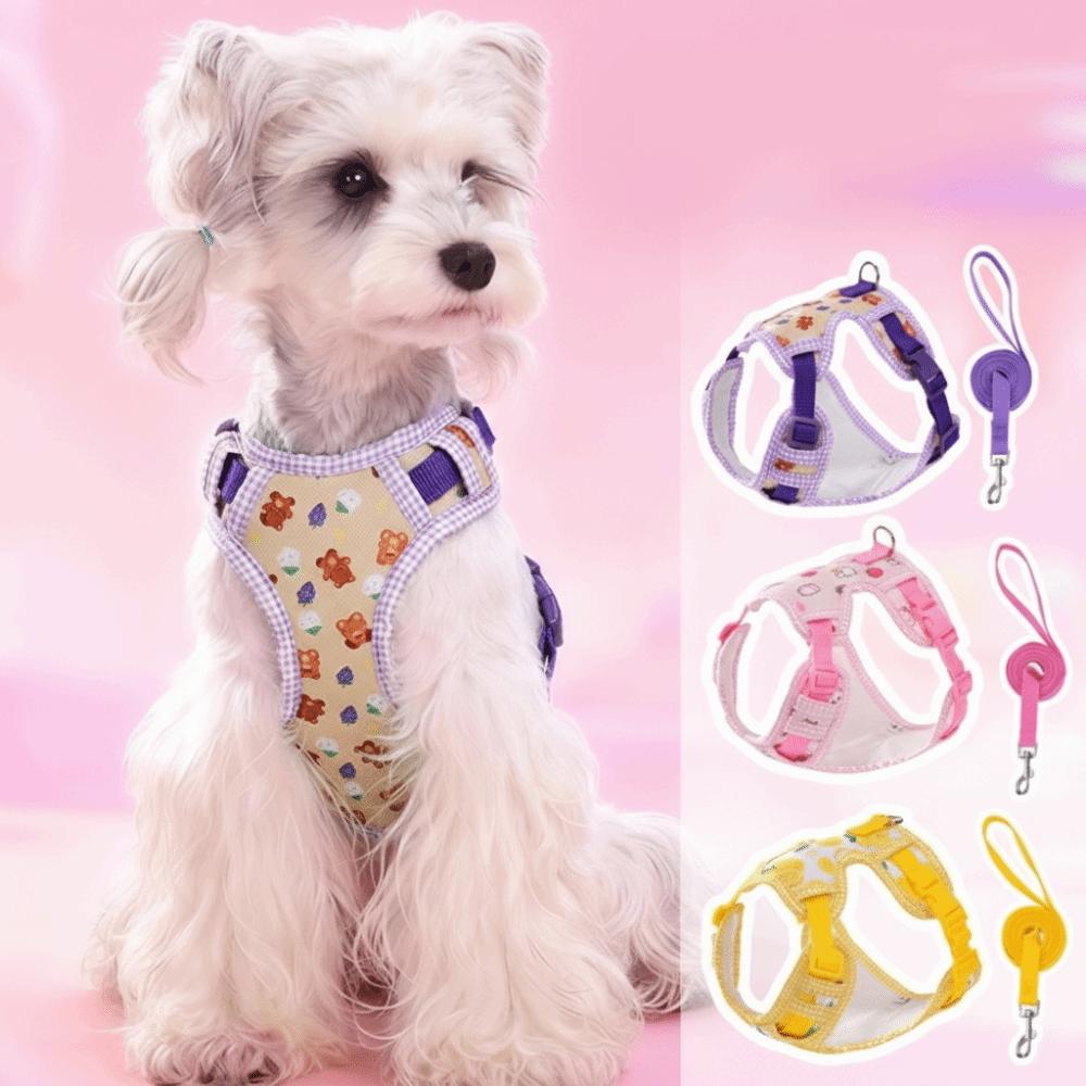 Adjustable Dog Harness Leash Set Escape-Proof Dog Chest Strap No Pull Pet Leash  Daily Use