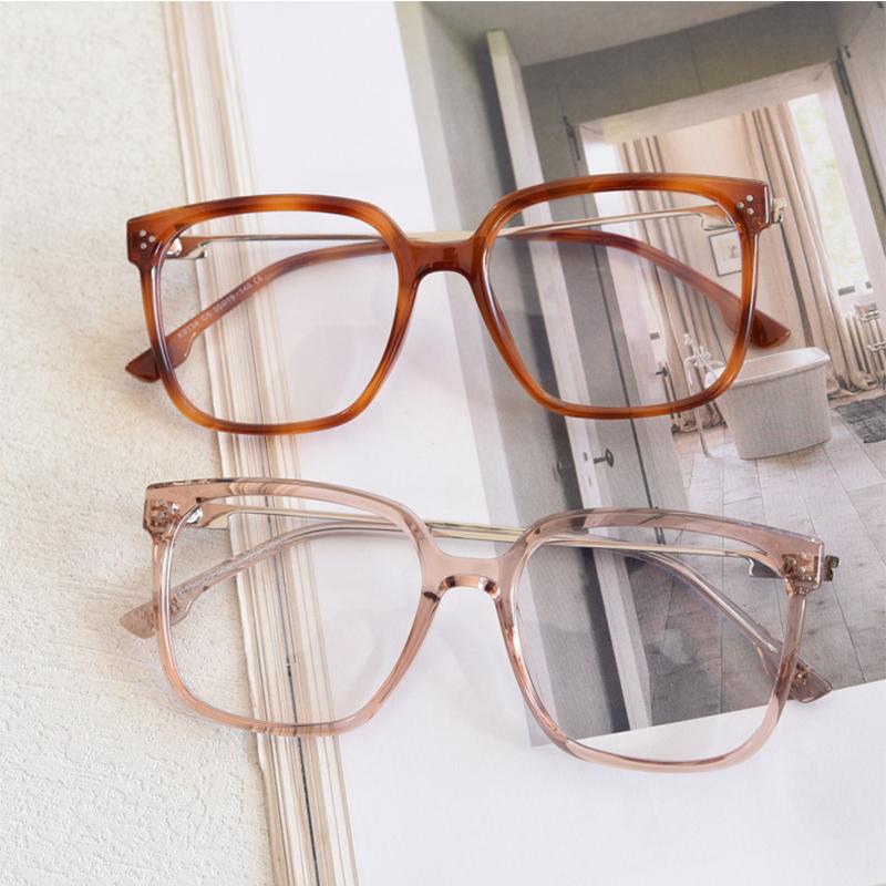 Elegant Women Large Frame Square Reading Glasses Fashion Green Prescription Eyewear Female Anti Blue Light Computer Glasses +2.5