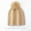 Cashmere Autumn and Winter New Women's High End Solid Color Corrugated Fur Ball Thickened Warm Fashion Knitted Casual Hat