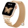 Watch Band For Apple Watch Series 11 10 42mm/9 8 7 41mm/SE3 SE2 SE 6 5 4 40mm/3 2 1 38mm DC-Shape Rhinestones Magnetic Clasp Stainless Steel Strap