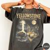 Vintage Koszulka z grafiką Parku Narodowego Yellowstone, Retro Koszulka z motywem przyrody, Koszulka z wilkiem, Koszulka z bizonem, Unisex Koszulka Parku Narodowego