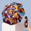 Aston Villa Football Pattern Printed Mini 5 Folds 8 Ribs Compact Umbrella Windproof Waterproof Lightweight Portable Folding