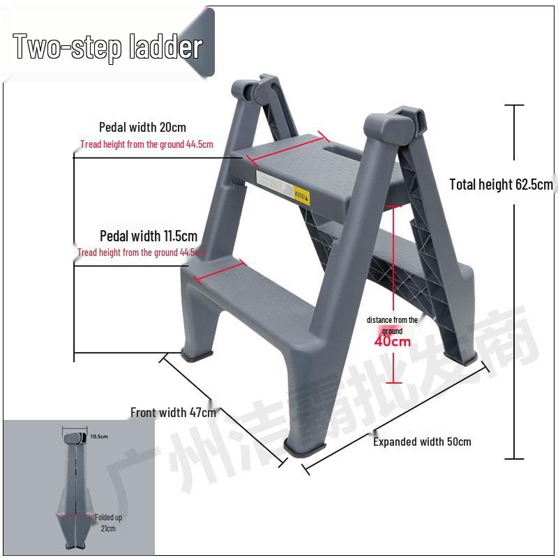Hopfällbar pall, 2-3 stegs stege för bilvård och tvätt, för hushållsbruk