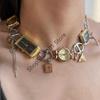 Neue Punk-Uhr-Halskette für Damen Retro-Uhr-Anhänger-Halskette eleganter Trend-Choker Übertriebene Party-Schmuck-Accessoires
