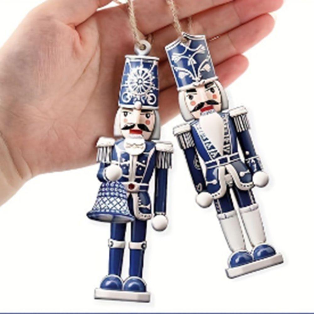 12/24Pcs Wooden Nutcracker Soldier Pendant Mixed Style Christmas Home Decoration New Year