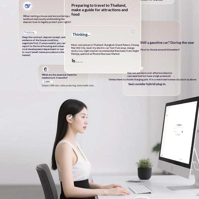 Ai Translator Earbud Earphones Wireless Bluetooth Headset Business Office Travel Real Time Translation Noise Reduction Headset