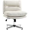 Armless Office Chair with Adjustable Height Tilt Function Cross Base and Wide Seat Light Gray