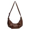 Niche large-capacity messenger bag women's bag 2025 new trendy fashion oily pleated bag single shoulder dumpling bag