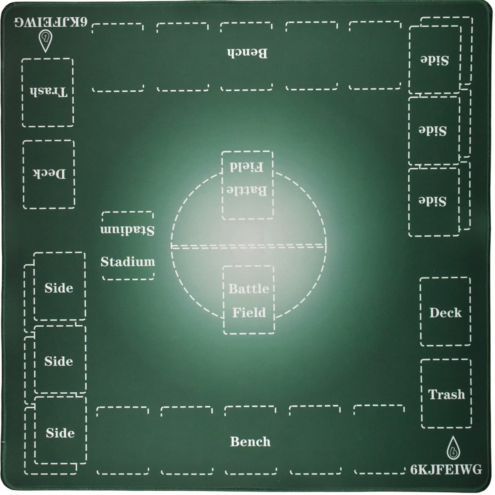 

6KJFEIWG Игровой коврик для карточной игры Карточный резиновый игровой коврик Толщина 3 мм Коврик для игры с сумкой для хранения Прошитый край Нескользящий (60x60cm) (Маленький, зеленый) зелёный