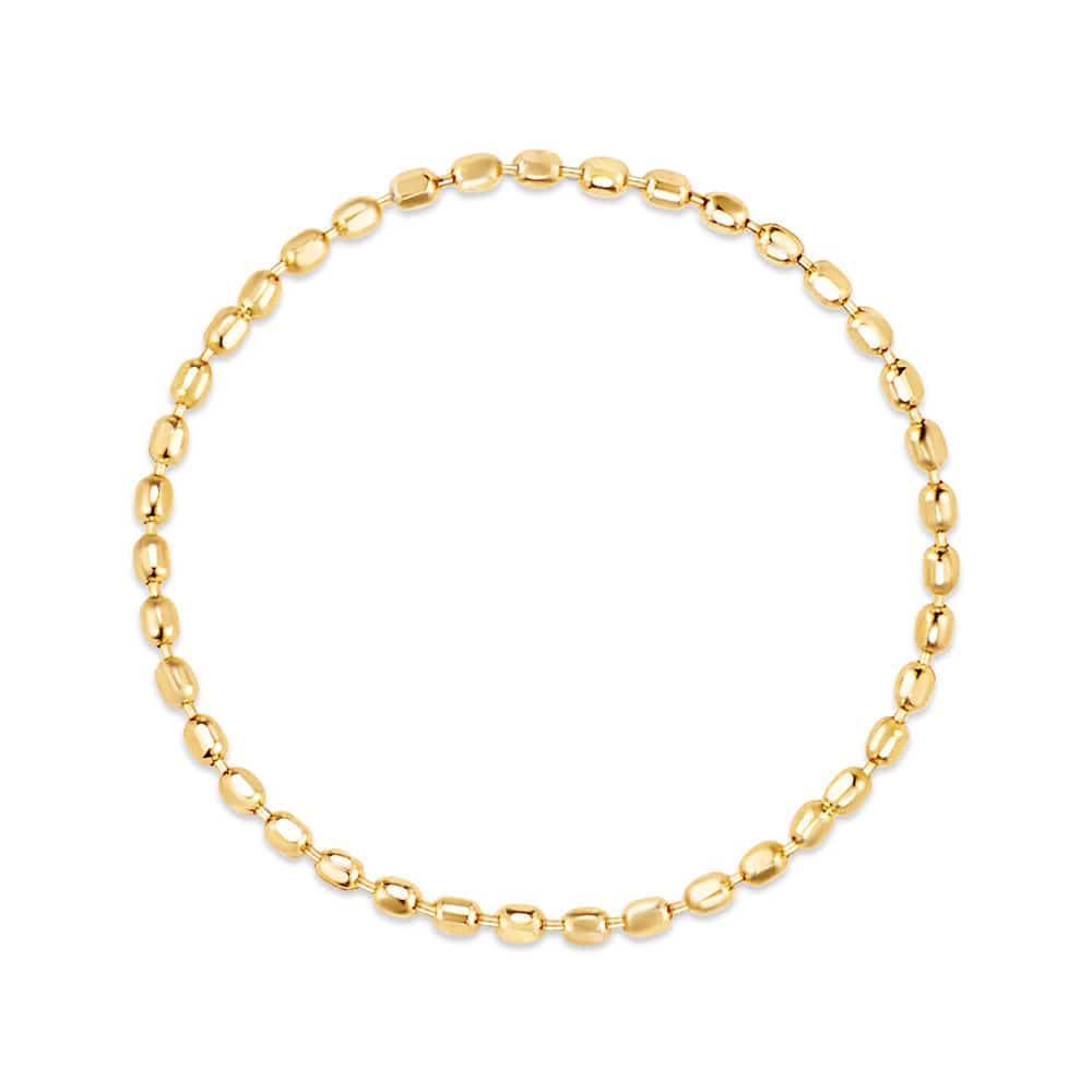 

[Bnbgold] 14K/18K Simple Cutting Octagonal Ball Ten-Point Chain Ring 0.6mm Irr37419 14K yellow gold / Size: 29