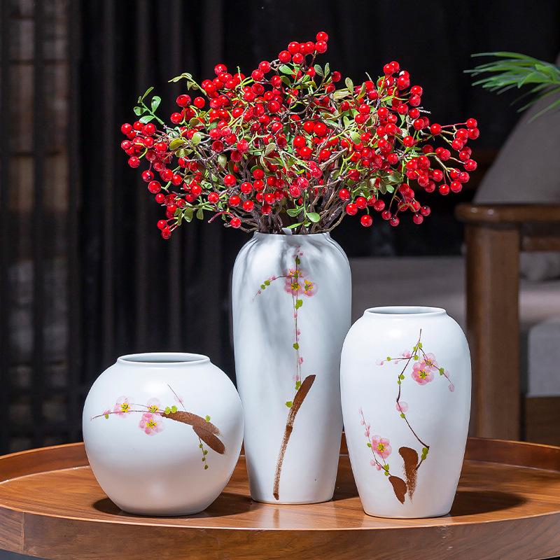 Modern Minimalist Ikebana Ceramic Vase for Living Room and Cabinet Decoration