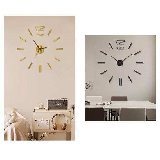 Wall Mount Clock Battery Powered 3D Digital Display Silent Sweep Movement Luminous Wall Clock for Living Room