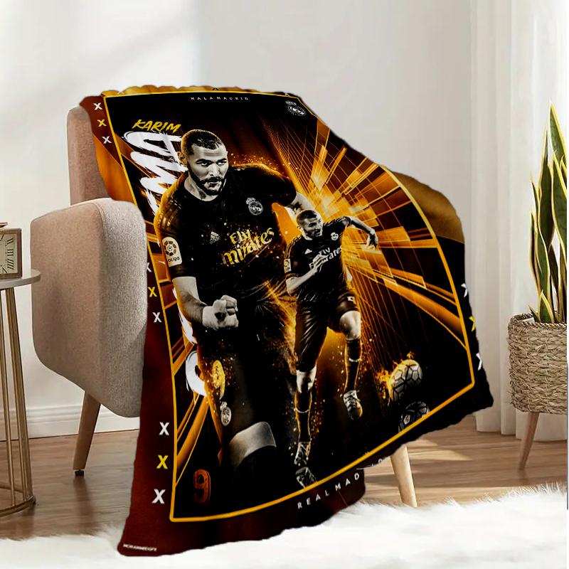 Real Madrid Karim Forever Blanket Lightweight Ideal Bedding Blanket Perfect for Travel, Camping, Living Rooms, Offices, Sofas, Fan Christmas gift