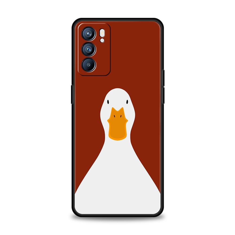 Phone Case For Oppo A54 A53 A52 A9 A15 A95 A17 A16 A76 A74 A57 A31 Find X6 Pro X5 Reno8 Reno7 Reno6 Pro 5G Cover Duck Art