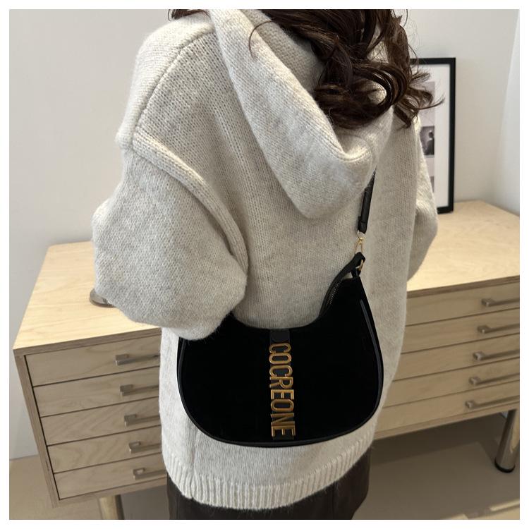 2024 Retro Suede Crossbody: Versatile Small Handbag & Shoulder Bag