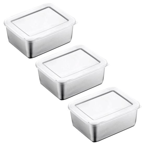 Stainless Steel Food Storage Containers Airtight Snack Containers with Lid Stackable Lunch Box for Camping Picnics School