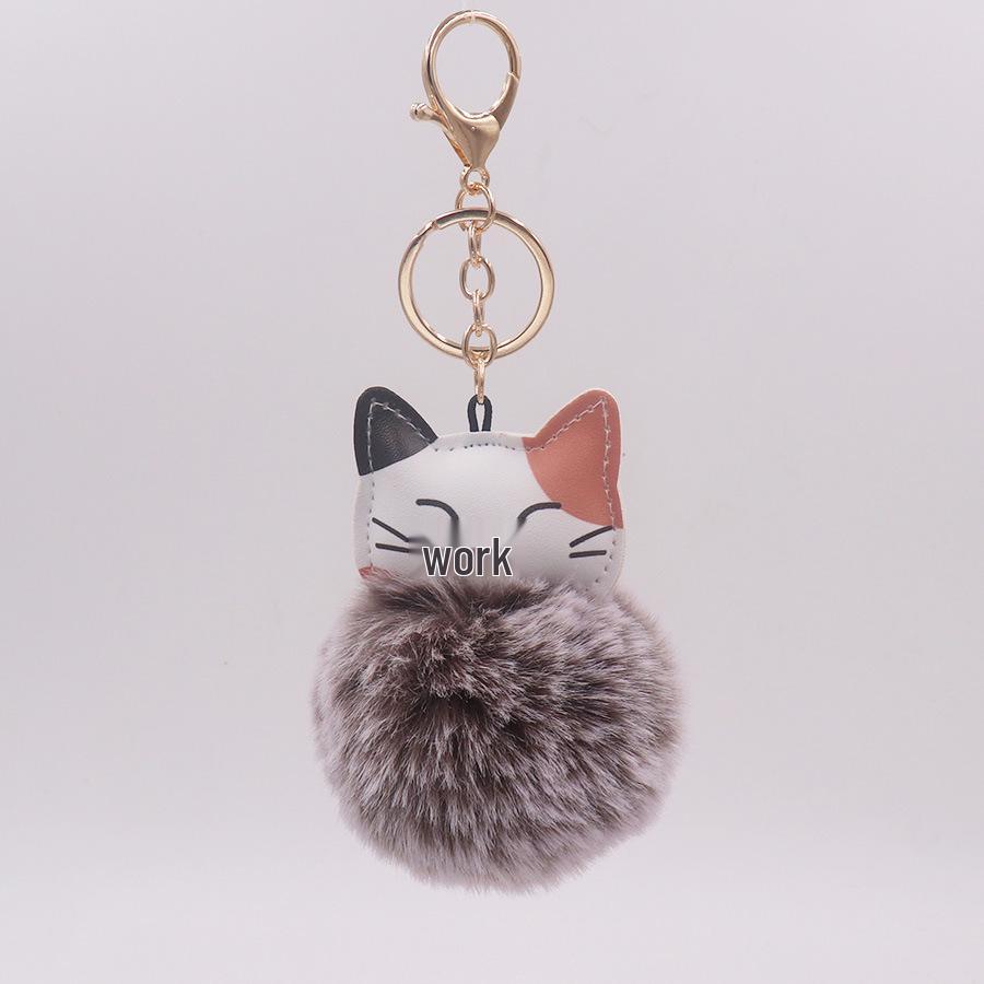 Adorable Kitten Plush Keychain - Cute Cat Figurine for Backpack or Suitcase