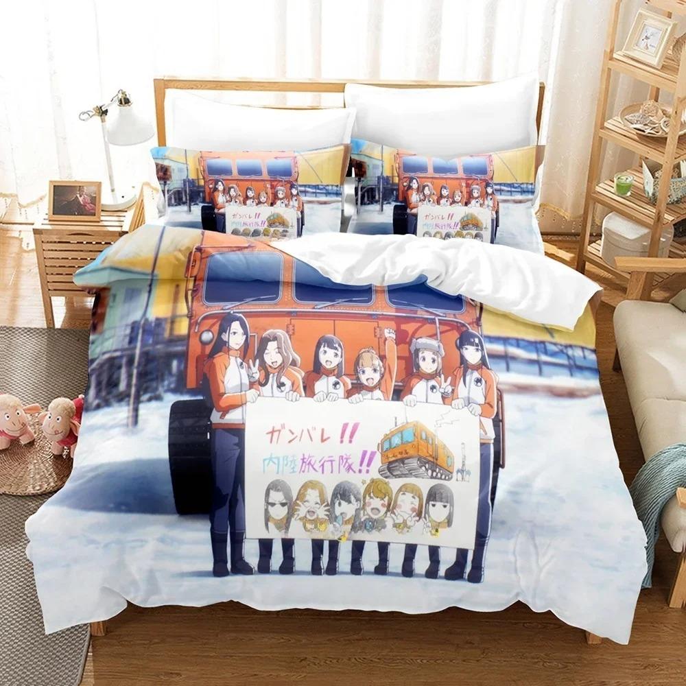 Anime A Place Further Than The Universe Bedding Set Single Twin Full Queen King Size Bed Set Adult Kid Bedroom Duvet cover Sets