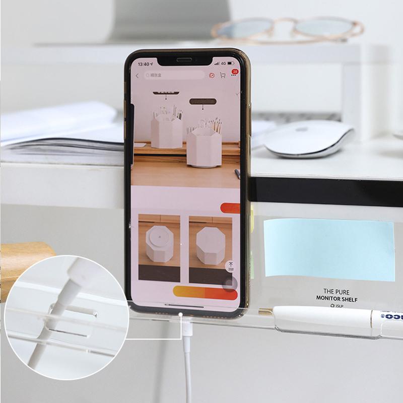 1PC/2PC Transparent Desk Side Organizer With Monitor Stand Creative Sleek Message Board Message Memo Board